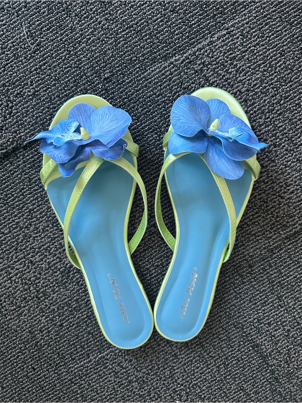Blue & Green Floral Flop Flop Sandals